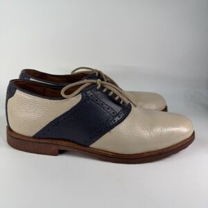 Sherman Brothers Shoes Brogue Golf Two Tone Men's 11.5 Ivory Blue TB Phelps